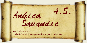 Ankica Savandić vizit kartica